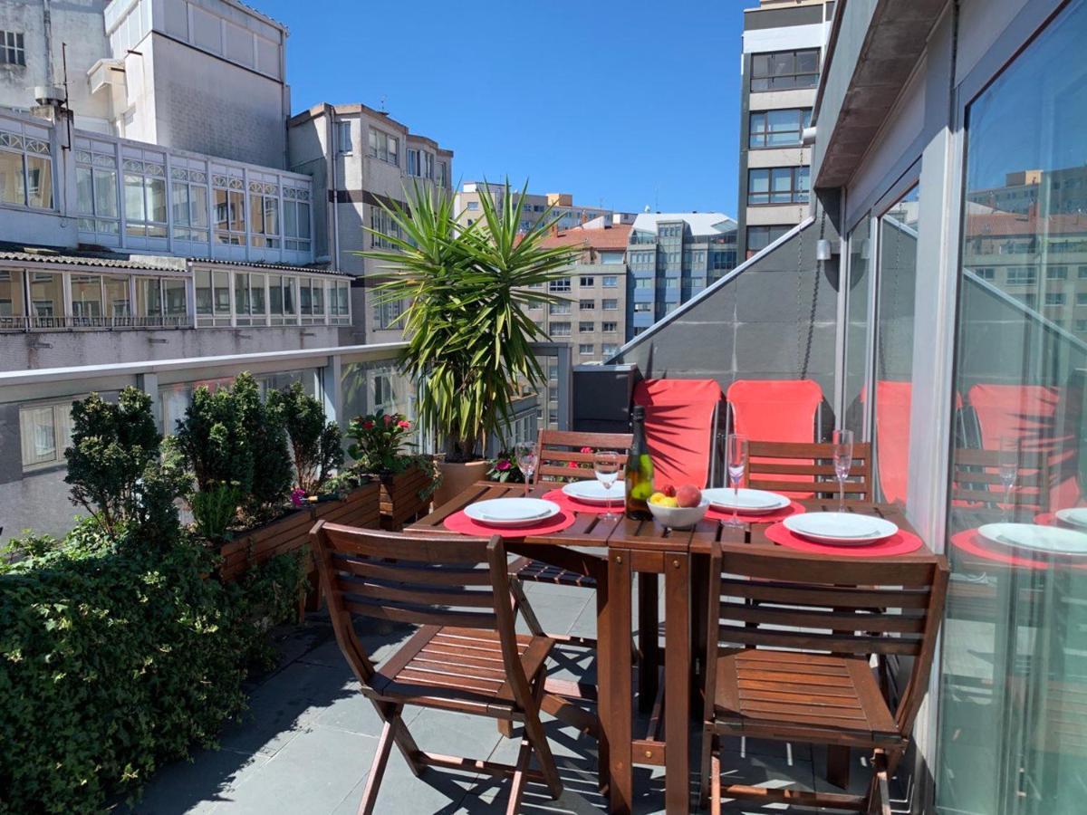 Penthouse With Terrace And Views Near Oza'S Beach Apartment A Coruna Exterior photo