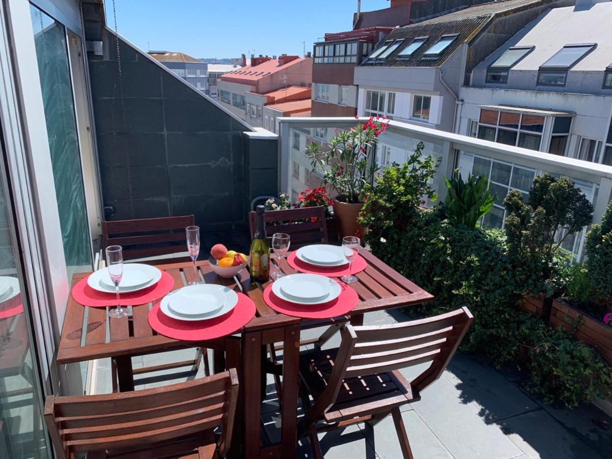Penthouse With Terrace And Views Near Oza'S Beach Apartment A Coruna Exterior photo